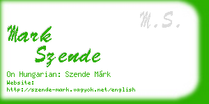 mark szende business card